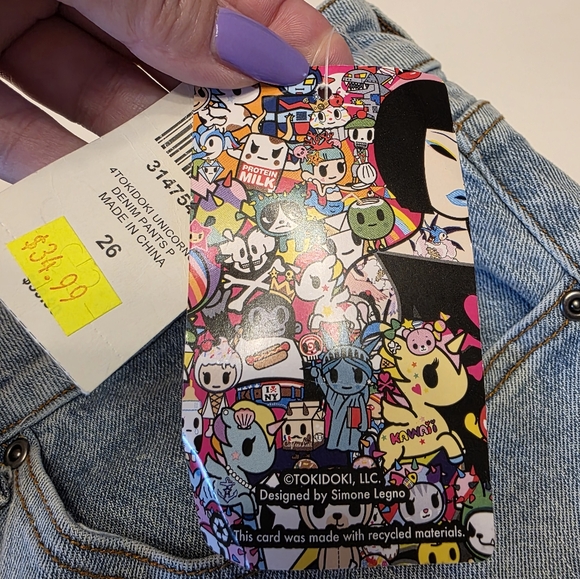 Hot Topic Tokidoki Plus Size Blue Jean Shorts Distressed Raw Hem New Custom Cut - Picture 13 of 15